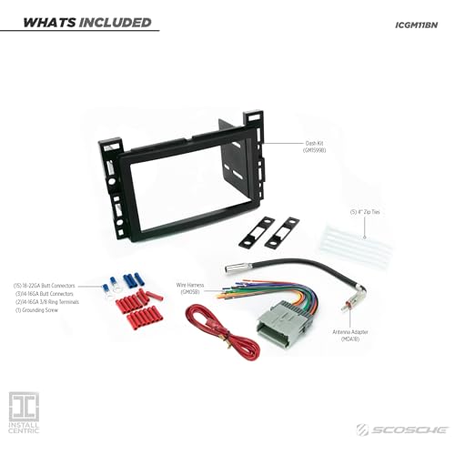 Scosche ICGM11BN Double DIN Complete Basic Installation Kit for Select Non-Amplified 2004-09 Chevrolet and Pontiac Vehicles - GM Stereo Install Kit - See Fit Guide in Images to Verify Your Vehicle - Image 2