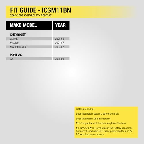 Scosche ICGM11BN Double DIN Complete Basic Installation Kit for Select Non-Amplified 2004-09 Chevrolet and Pontiac Vehicles - GM Stereo Install Kit - See Fit Guide in Images to Verify Your Vehicle - Image 4