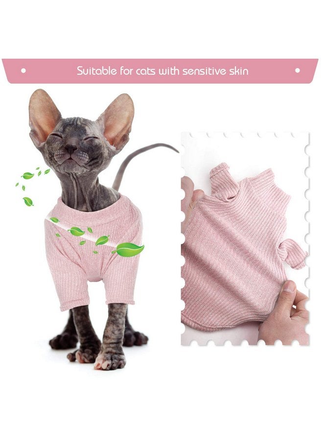 DENTRUN DENTRUN Sphynx Hairless Cats Shirt Pullover Kitten T-Shirts, Breathable Cat Wear Turtleneck Sweater Adorable Cat's Clothes Vest Pajamas Jumpsuit - Image 2