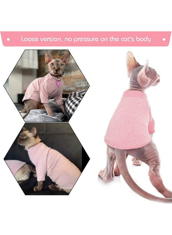 DENTRUN DENTRUN Sphynx Hairless Cats Shirt Pullover Kitten T-Shirts, Breathable Cat Wear Turtleneck Sweater Adorable Cat's Clothes Vest Pajamas Jumpsuit - Image 4