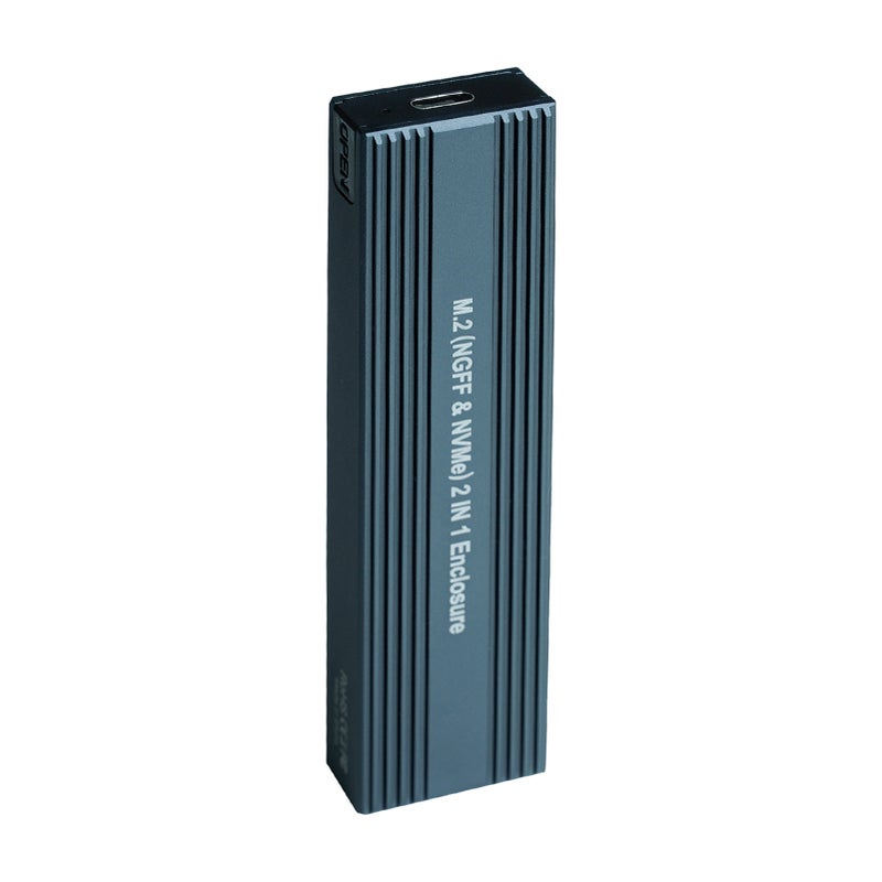 حقيبة أقراص صلبة خارجية دعم بروتوكولين مزدوجين M.2 NVMe&SATA - غلاف مصنوع من سبائك الألومنيوم والمغنيسيوم ونقل بسرعة عالية - Image 1