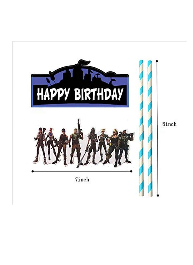 Excefore - Video Game Happy Birthday Cake Topper - 7 inch Birthday Cake Topper and Video Game Party Supplies - Image 1