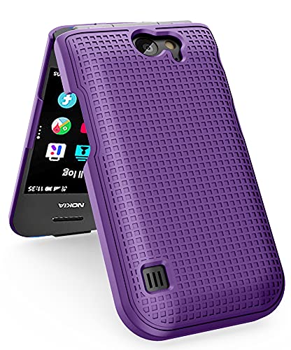 Nakedcellphone غطاء هاتف نيكيدسيلفون لهاتف نوكيا 2720 V القابل للطي، [أرجواني] غطاء صلب واقي قابل للتثبيت [نقش شبكي] لشركة فيرايزون TA-1295، 2720V - Image 5