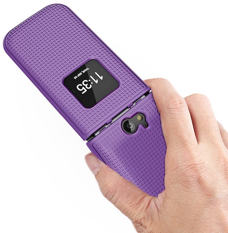 Nakedcellphone غطاء هاتف نيكيدسيلفون لهاتف نوكيا 2720 V القابل للطي، [أرجواني] غطاء صلب واقي قابل للتثبيت [نقش شبكي] لشركة فيرايزون TA-1295، 2720V - Image 3