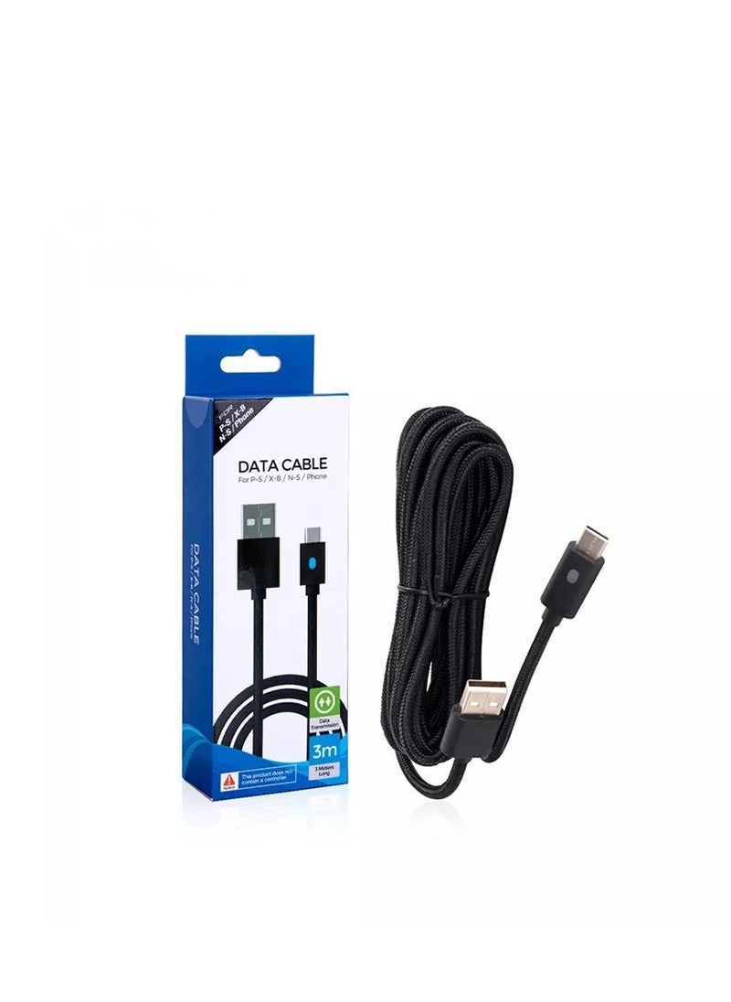 TY-0803B 3M Type-C USB Cord Indicator Light Data Transmission Line For Sony PS5 Gamepad Charging Cable