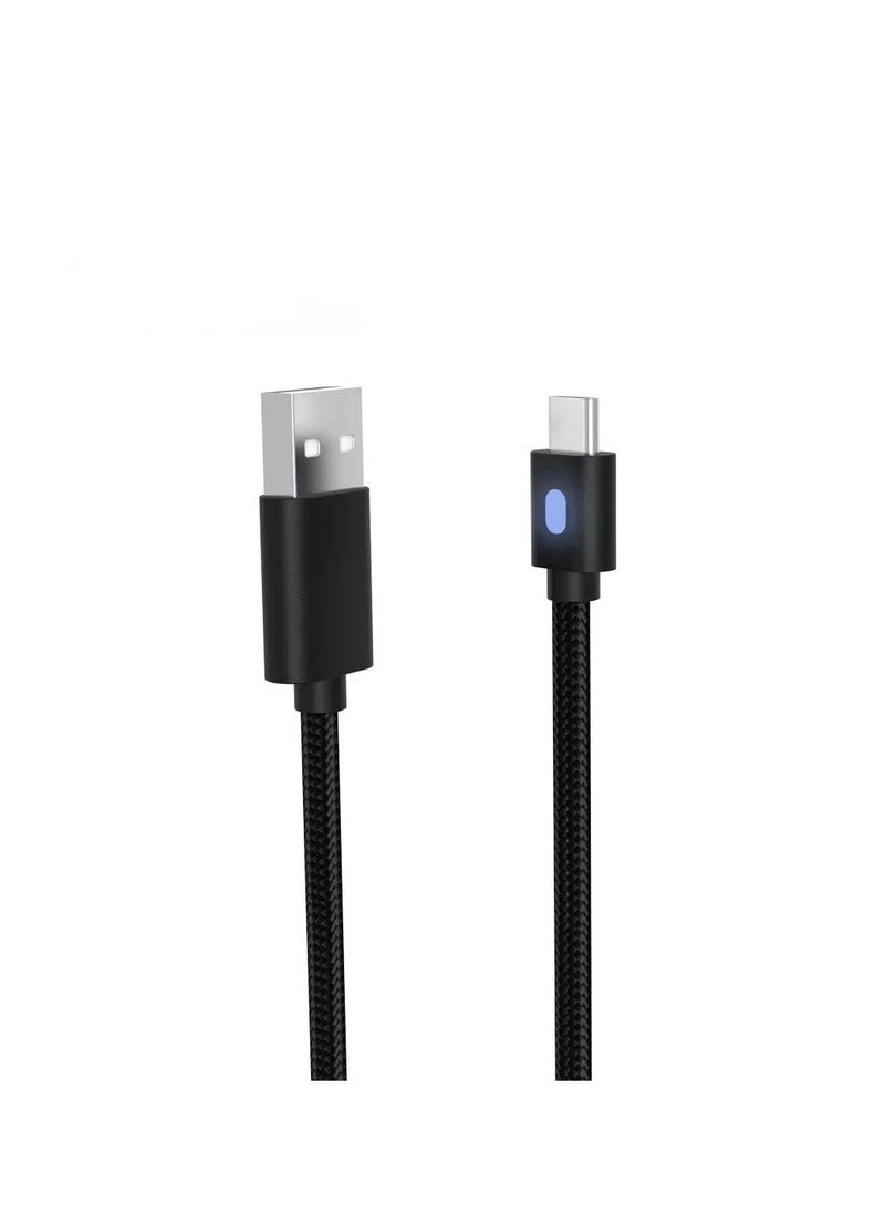 TY-0803B 3M Type-C USB Cord Indicator Light Data Transmission Line For Sony PS5 Gamepad Charging Cable