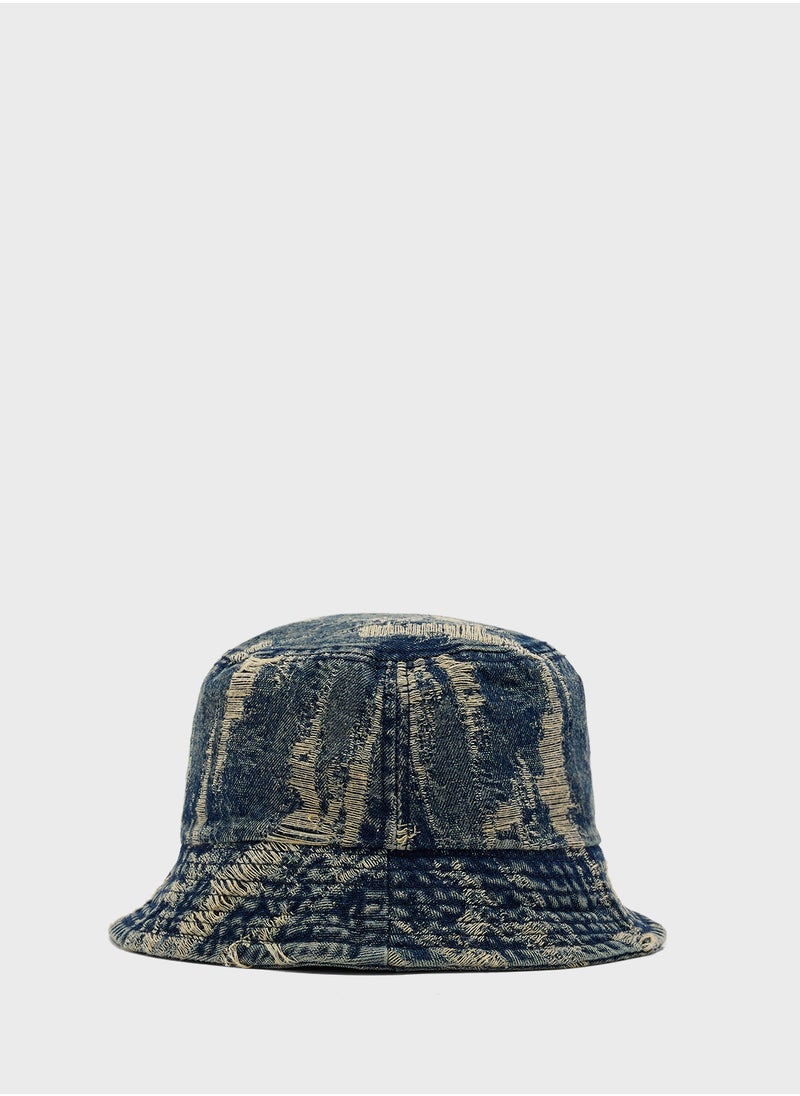 Seventy Five Reversible Distressed Denim Bucket Hat  - Image 2