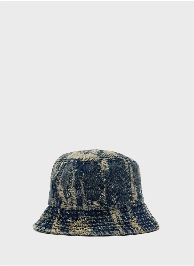 Seventy Five Reversible Distressed Denim Bucket Hat