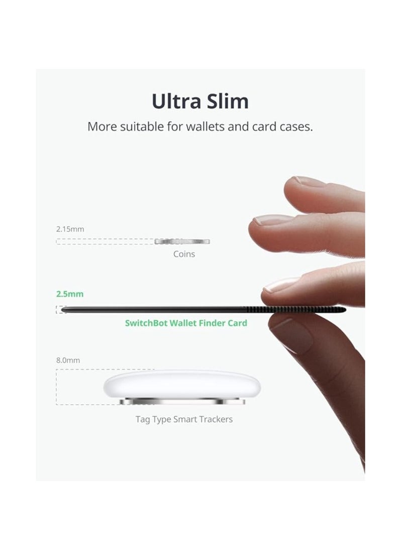 SwitchBot - SwitchBot Wallet Finder Card, Bluetooth Tracker, Item Locator Key Finder for Keys, Phones, Luggage, Works with Apple Up to 3-Year Battery Life, Water Resistant - Image 1