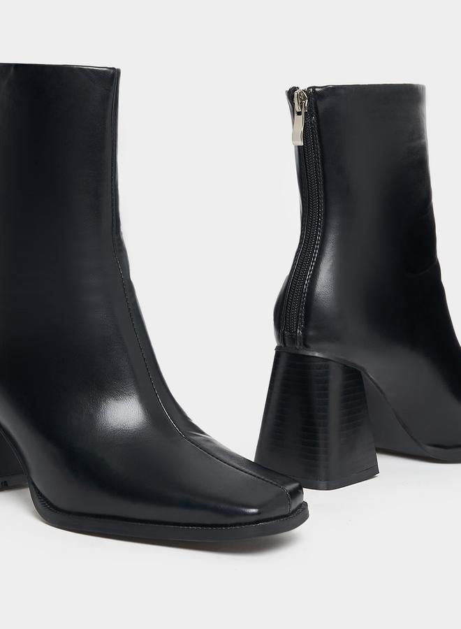 RAID RAID Square Toe Block Heel Leather Boots  - Image 4