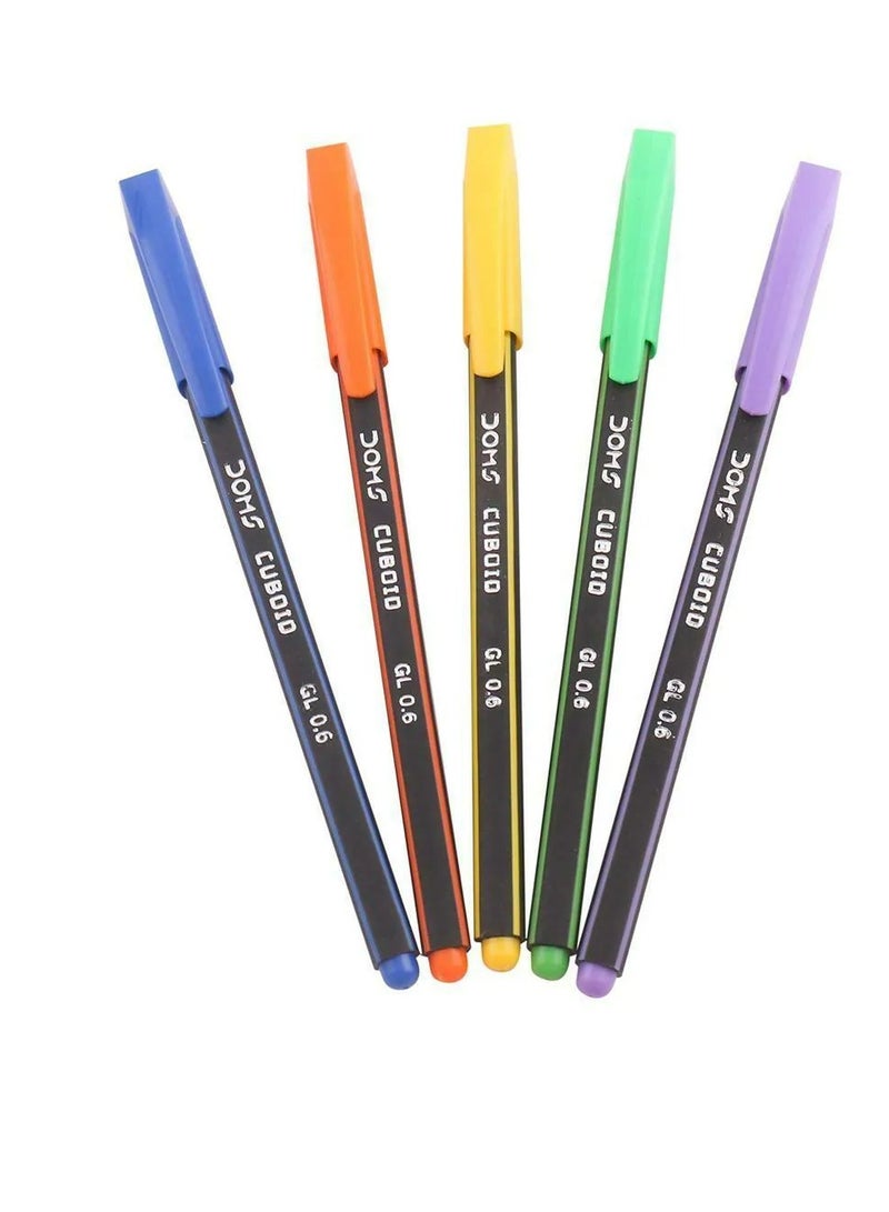 DOMS قلم حبر جاف كيوبويد برأس 0.6 مم، 25 قطعة، حبر أزرق - Image 2