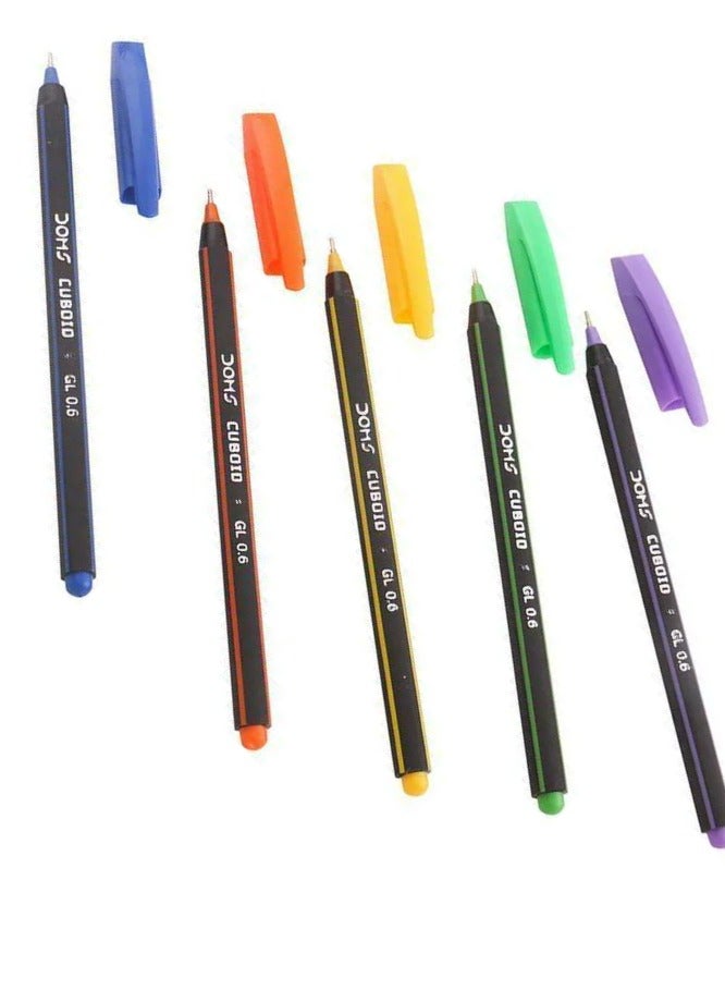 DOMS قلم حبر جاف كيوبويد برأس 0.6 مم، 25 قطعة، حبر أزرق - Image 4