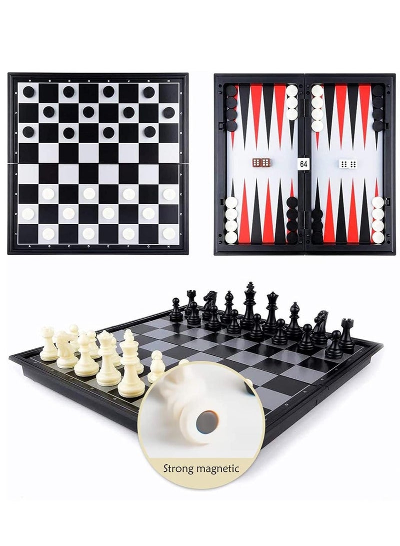يلا جوي مجموعة شطرنج مغناطيسية 3 في 1 ، 3 في 1 مجموعة من المداخن الشطرنج مع لوحة شطرنج محمولة قابلة للطي (32x32x2cm) ، ألعاب Magnet Board للأطفال والبالغين - Image 3