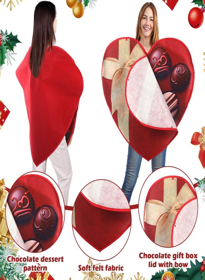 Twistover Box of Chocolates Heart Costume Valentine's Day Costume Chocolate Candy Box Outfit Adult Heart Outfit for Halloween Anniversary Birthday Christmas Party Supplies Favors for Women Men - Image 3