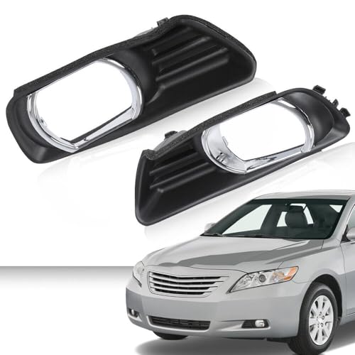 RONTCOS 2Pcs Front Bumper Fog Light Trim Bezel Cover Base Cap for Toyota Camry 2007 2008 2009 52128-06040/52127-06040 - Image 1