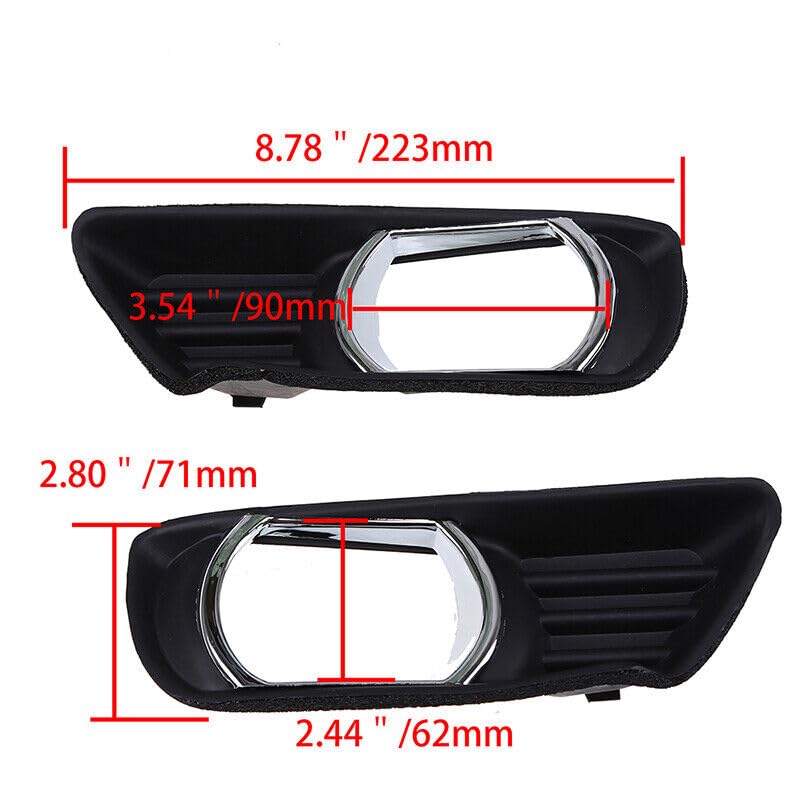 RONTCOS 2Pcs Front Bumper Fog Light Trim Bezel Cover Base Cap for Toyota Camry 2007 2008 2009 52128-06040/52127-06040 - Image 5