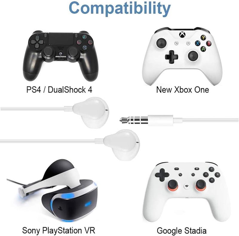 Geekria سماعات أذن 3.5 مم مع ميكروفون، متوافقة مع PS4، Google Stadia، Luna، Xbox One، لابتوب، كمبيوتر شخصي، هاتف ذكي، سماعة ألعاب مع ميكروفون وتحكم في الصوت، سماعة ستيريو. (بيضاء) - Image 5