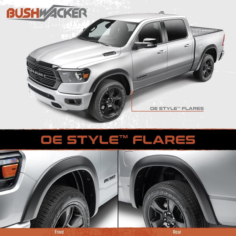 Bushwacker 50937-02 Black OE-Style Smooth Finish 4-Piece Fender Flare Set for 2019-2021 Ram 2500 - Image 2