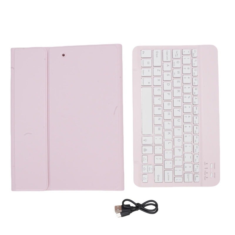 iPad Keyboard Case 9.7 Inch Pink Premium PU TPU Material - Magnetic Removable Design Backlit Tablet Keyboard Case for Home Office Studying Working - Image 1