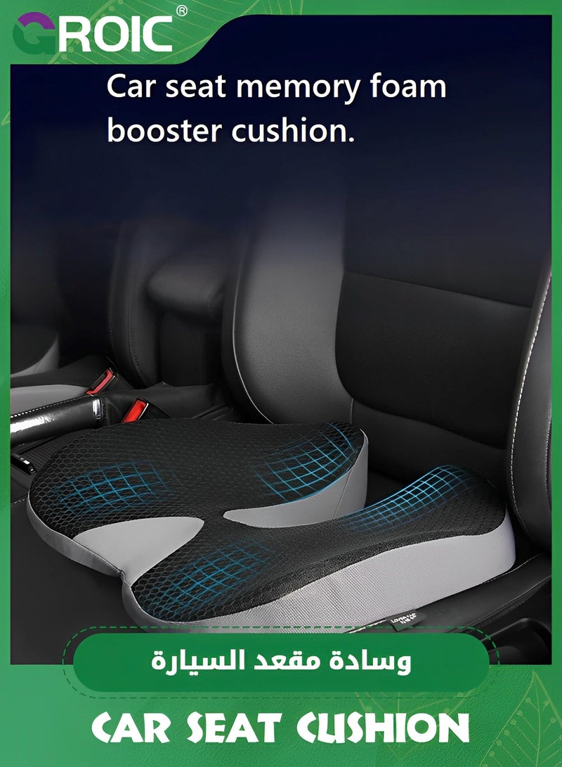 GROIC Wedge Car Seat Cushion for Driving,Seat Cushion with Memory Foam for Enhanced Breathability & Support,Car Cushions for Hip Pain Relief,Sciatica Pain Relief Pillow,Tailbone Pain Relief Cushion - Image 4