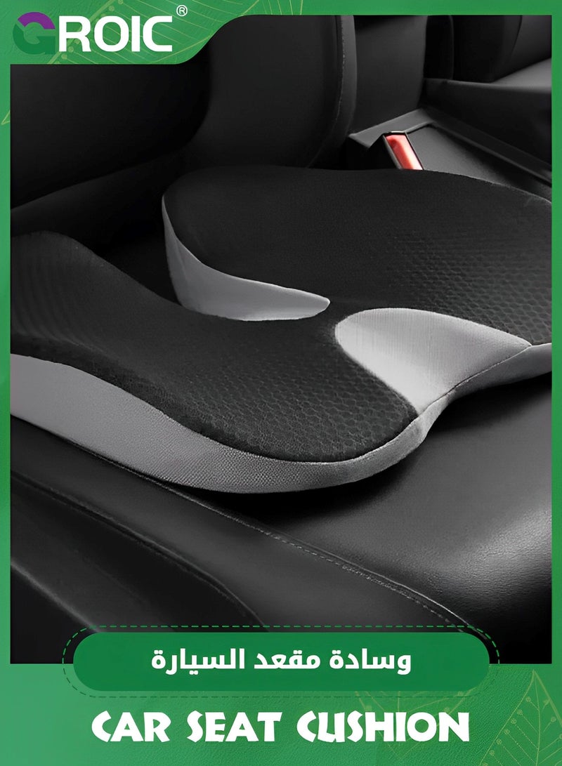 GROIC Wedge Car Seat Cushion for Driving,Seat Cushion with Memory Foam for Enhanced Breathability & Support,Car Cushions for Hip Pain Relief,Sciatica Pain Relief Pillow,Tailbone Pain Relief Cushion - Image 5
