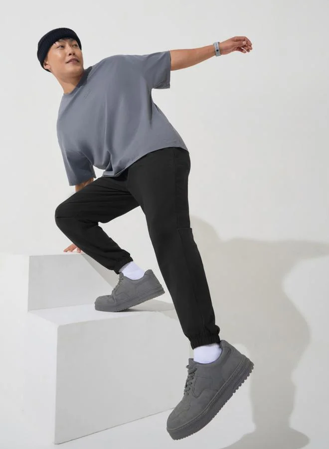 Cult Men Black Soft Form Classic Joggers
