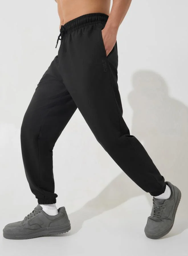 Cult Men Black Soft Form Classic Joggers