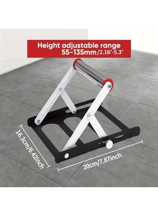 White Two Pieces Adjustable Cutting Machine Bracket Folding Metal Workbench Saw Platform Height Adjustable With Accessory Tool - Image 3