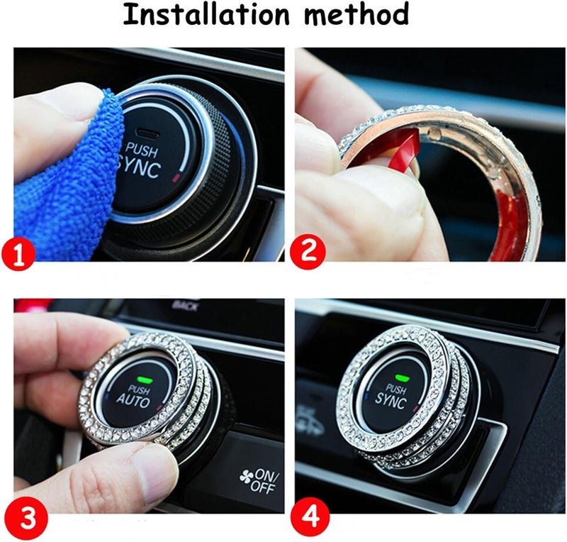QASULER Car AC Control Knob Cover Trim - Image 4