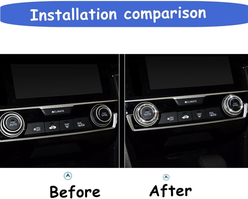 QASULER Car AC Control Knob Cover Trim - Image 5