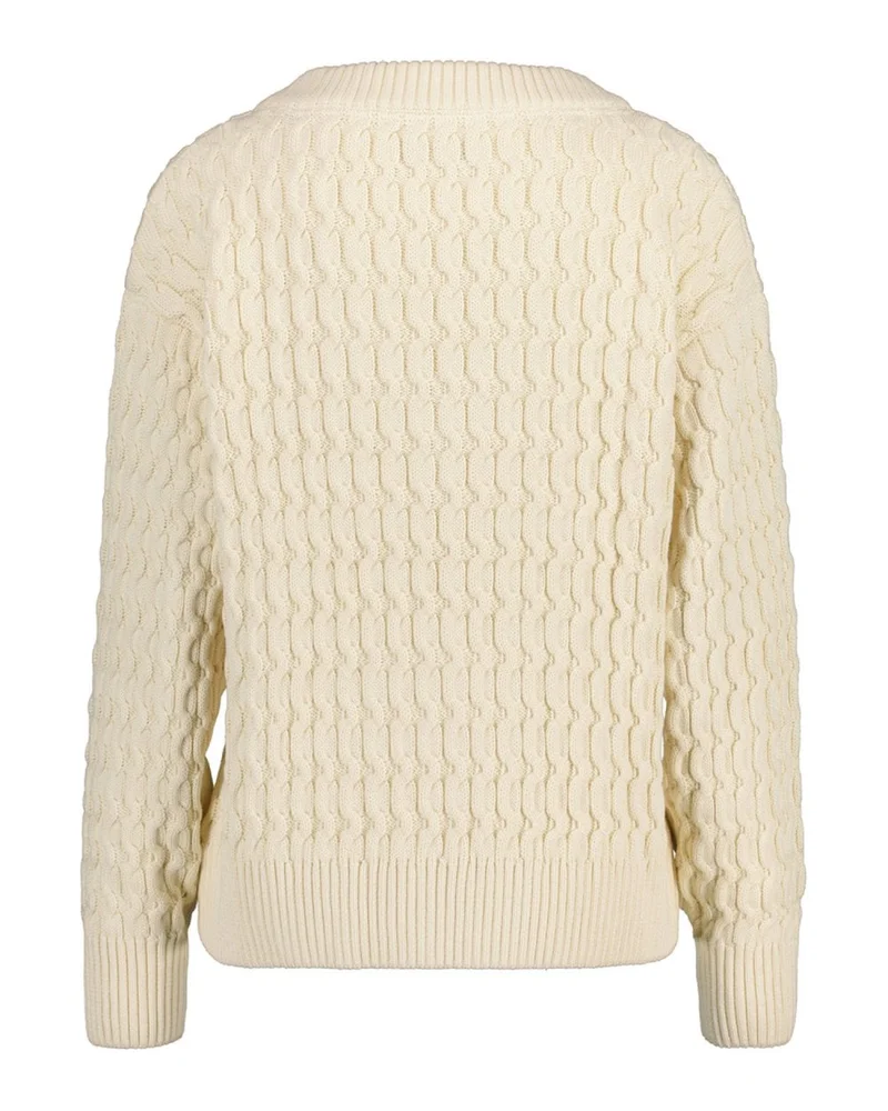 GANT Gant Textured Cotton V-Neck Sweater