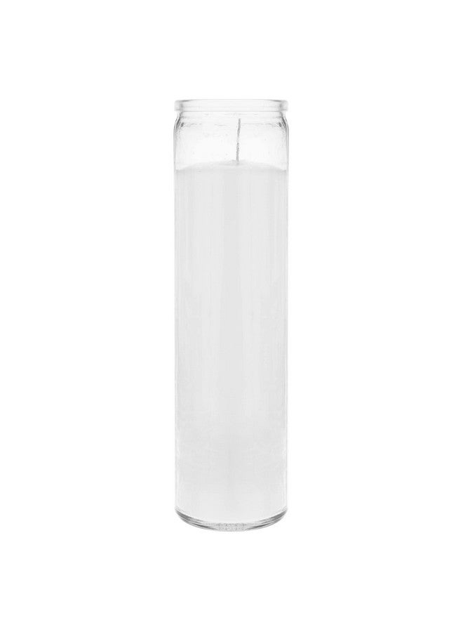Mega Candles 6 pcs Unscented White 7 Day Glass Container Devotional Prayer Candles, Premium Wax Candle 2 Inch x 8 Inch, Great for Sanctuary, Vigils, Prayers, Blessings, Religious, Memorials - Image 1