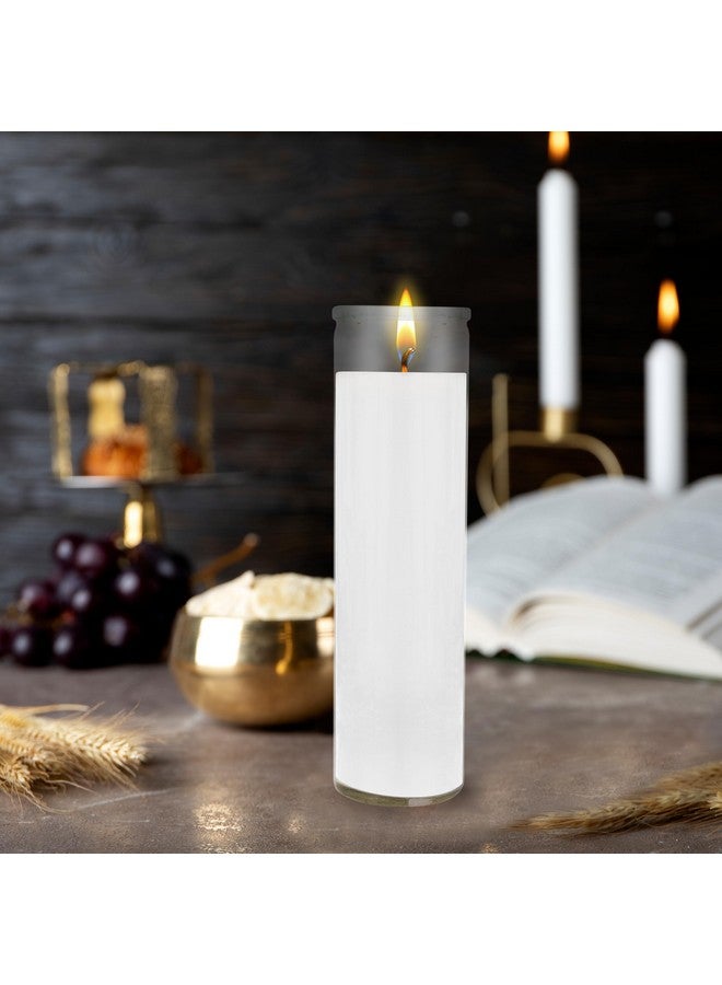 Mega Candles 6 pcs Unscented White 7 Day Glass Container Devotional Prayer Candles, Premium Wax Candle 2 Inch x 8 Inch, Great for Sanctuary, Vigils, Prayers, Blessings, Religious, Memorials - Image 3