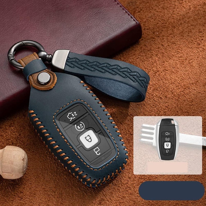 SANRILY Handmade Leather Key Fob Cover for Lincoln - Image 3