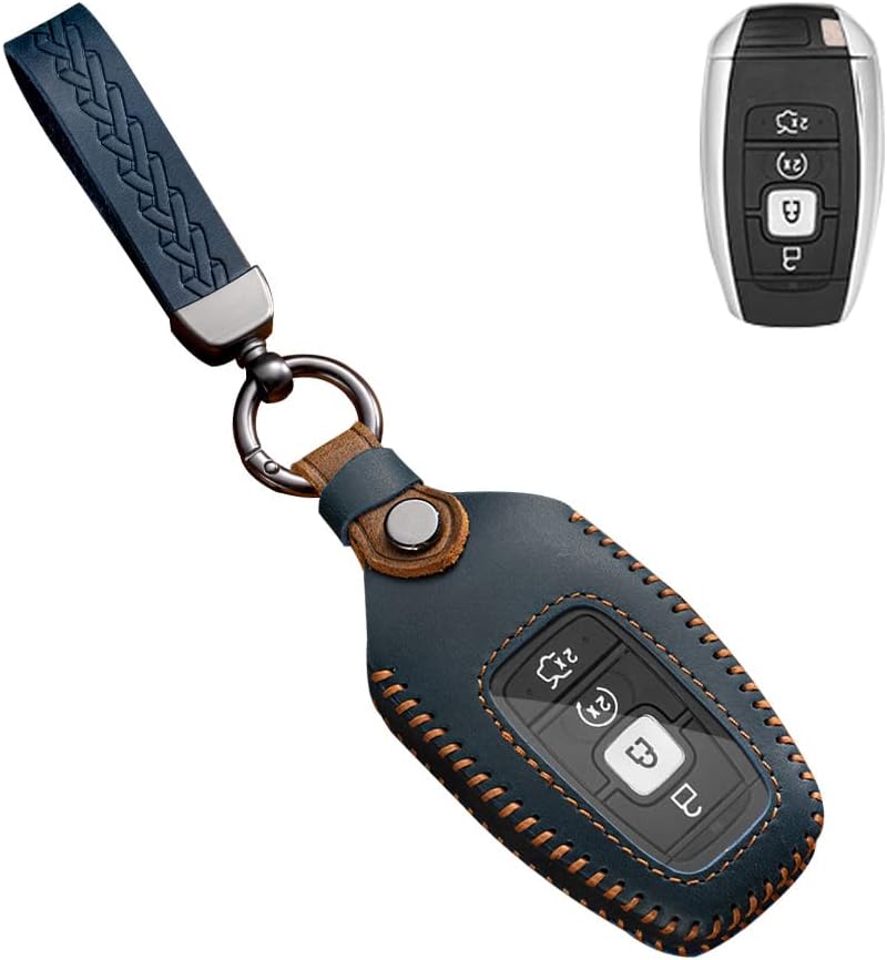 SANRILY Handmade Leather Key Fob Cover for Lincoln - Image 1