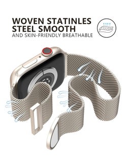 Generic Compatible with Apple Watch Band 42mm 41mm 40mm 38mm for Women and Men, Magnetic Metal Stainless Steel Strap Wristband Compatible for iWatch Series 10 9 8 7 6 5 4 3 2 1 SE Starlight  - Image 5