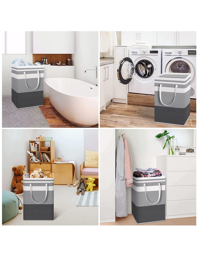 LEDIN Large Laundry Basket, Waterproof, Freestanding Laundry Hamper, Collapsible Tall Clothes Hamper with Extended Handles for Clothes Toys in the Dorm and Family (75L, 2-Pack) - Image 5