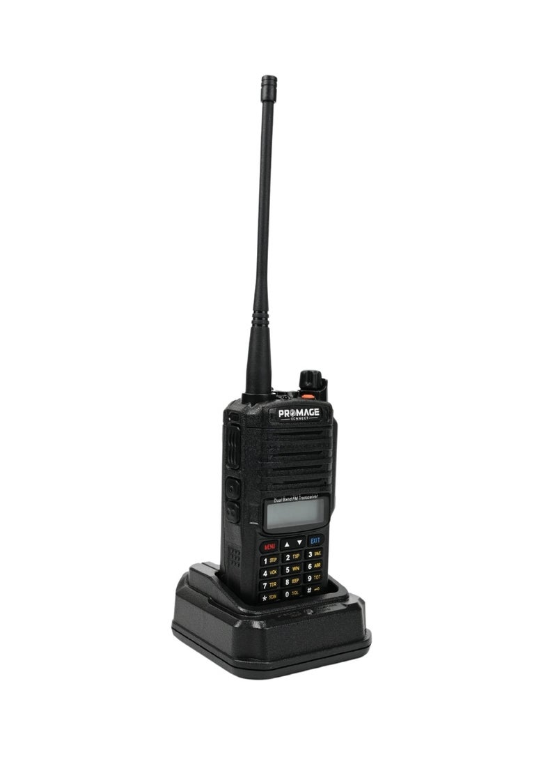 PROMAGE Promage Connect PC-WT900 PLUS Two Way Radio with Earpiece, Dual Band, Auto Back-Light, Time-out Timer, Voice Prompt, AUTO Keypad Lock, Emergency Alarm, Built-in Flashlight, Low Battery Warning | 1 Pack  - Image 1