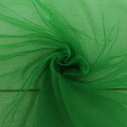 INKAJ Multi Purpose Solid Nylon Soft Net Combination Fabric - for Wedding, Parties, Costumes, and Decoration (16.4 x 4 Feet, Dark Green) - Image 1