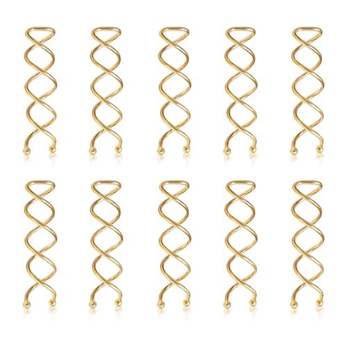 Sanas Hair Pins for Hair Styling (10Pcs) U Pin for Hair Clips for Hair Styling Hair Pins for Women Wedding Girls Juda Pins For Hair Bun Accessories & Clips for Women Spiral U Pin (10Pcs) (Golden) - Image 1