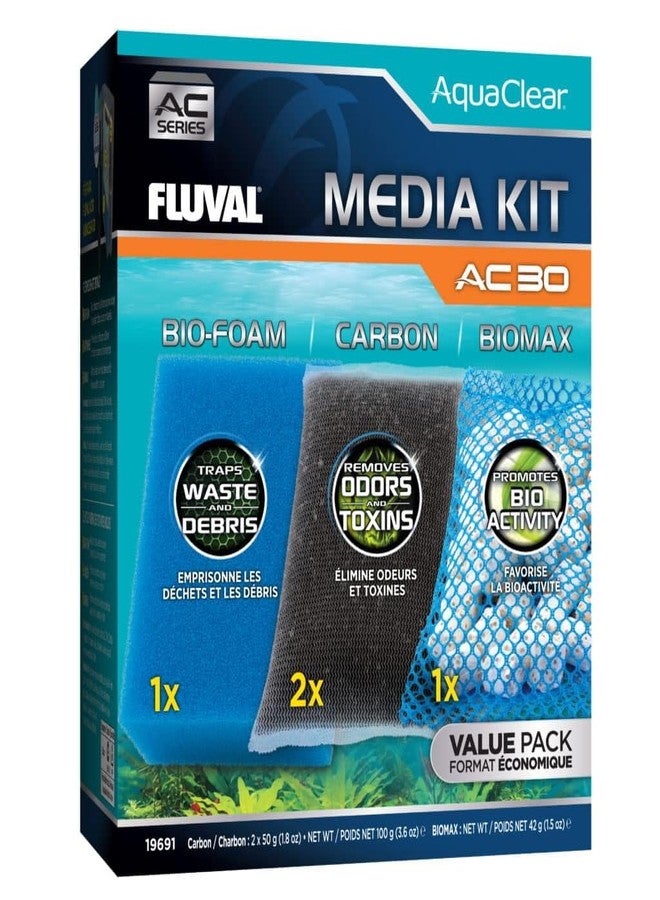 Fluval - Media Maintenance Kit for AC30 Power Filter - for Use in Freshwater & Saltwater Aquariums - Image 1