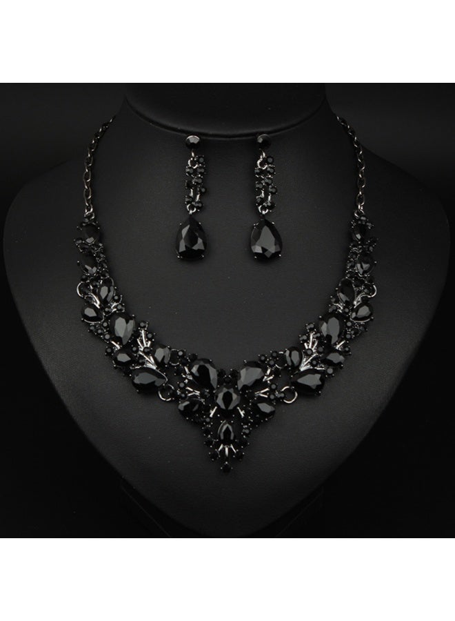 NIBEMINENT Fashion Crystal Necklace and Earring Set - Bridal Wedding Jewelry