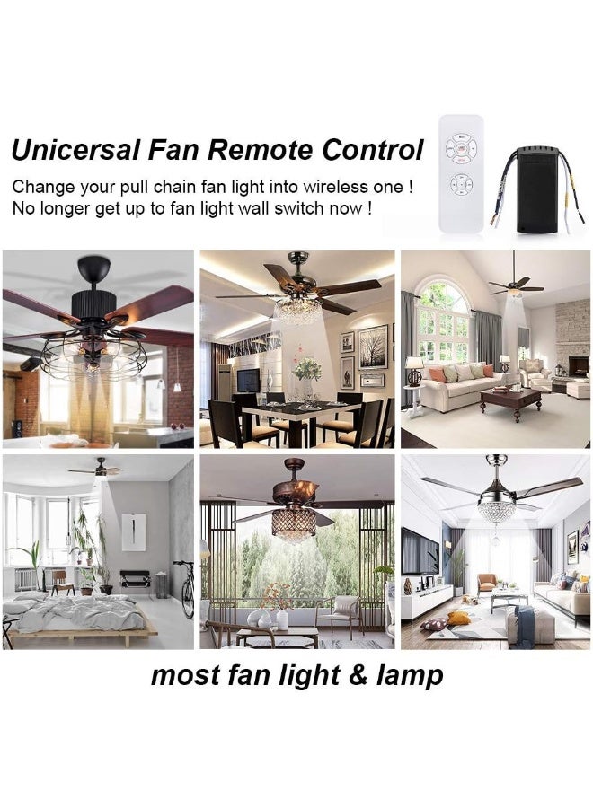 Qiachip  Universal Ceiling Fan And Lights Wireless Remote Control Kit 3-In-1 Ceiling Fan Light 4 Timing And 4 Speed Wireless Remote Control And Receiver Kits For Ceiling Fan Lamp - Image 5