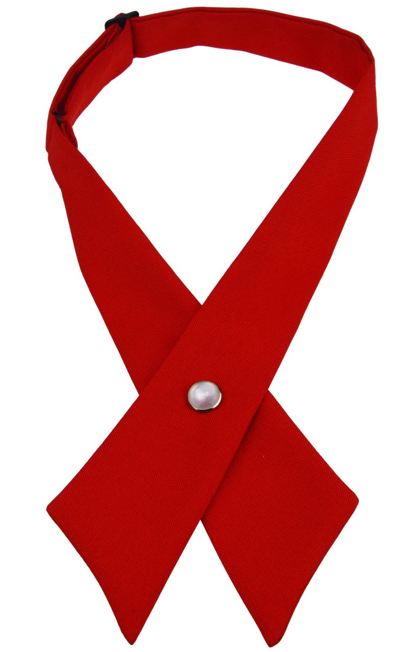 SISIDI Girls' Criss-Cross Tie/Girls' School Uniform Cross Tie By French Toast (Dark red) - Image 1