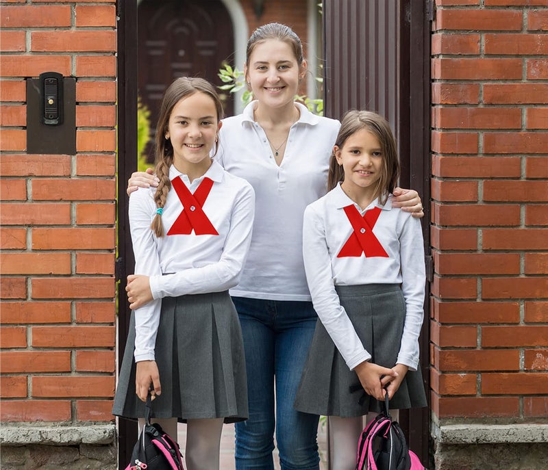 SISIDI Girls' Criss-Cross Tie/Girls' School Uniform Cross Tie By French Toast (Dark red) - Image 5