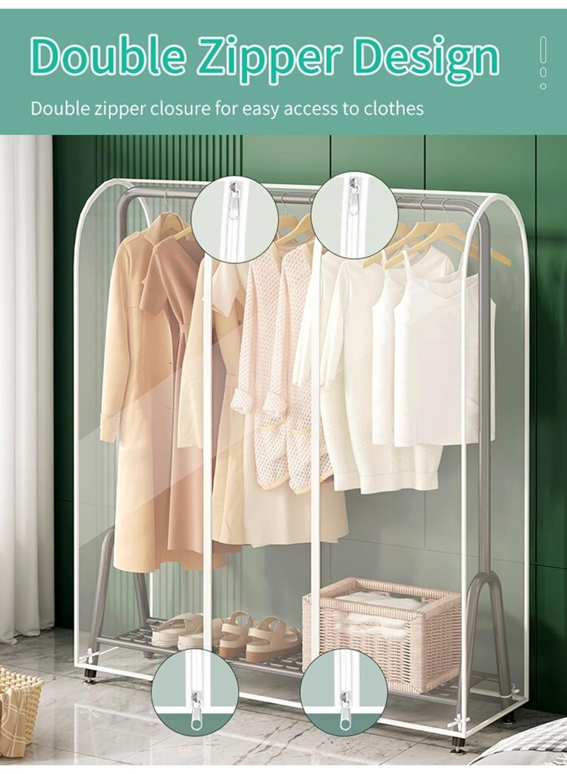 Relex Extra Large Clear Hanging Garment Bags for Closet Storage Breathable Dust Cover Garment Rack Cover Wardrobe Clothes Protector for Coats, Suits, Dresses - Image 2