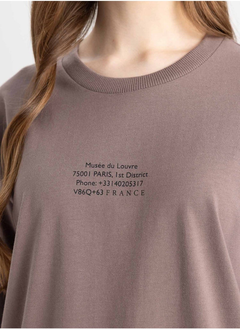 DeFacto - Regular Fit Crew Neck Printed Sweatshirt Tunic - Image 1