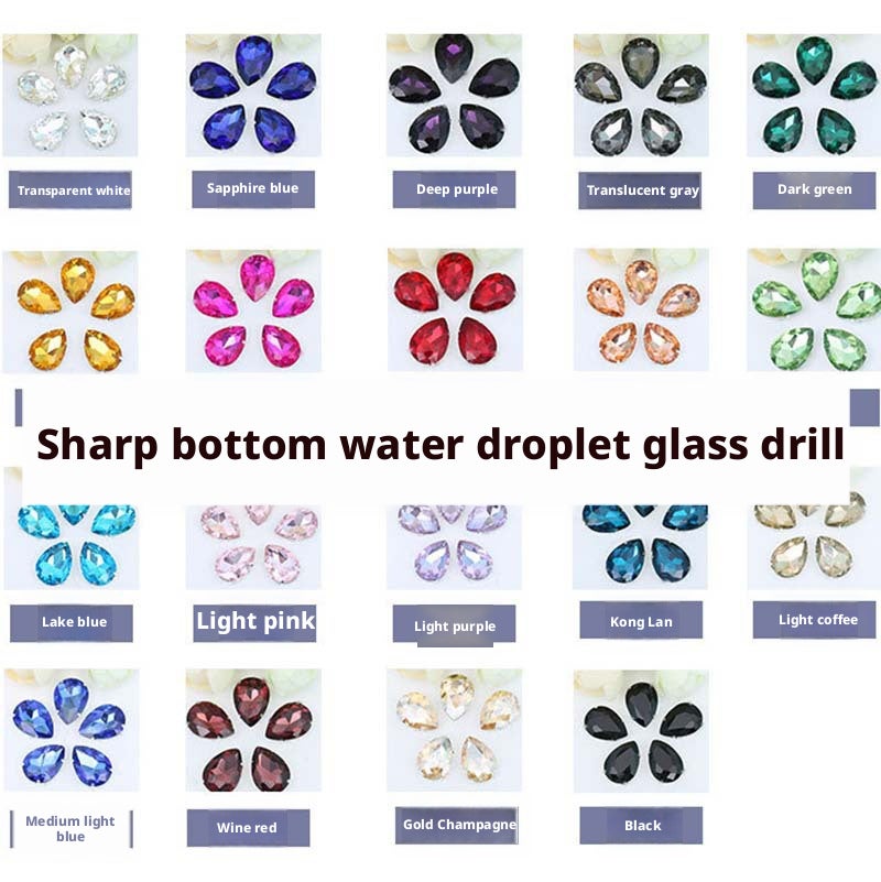 Teardrop Glass Rhinestone Silver Plated for DIY Phone Beads - Image 2