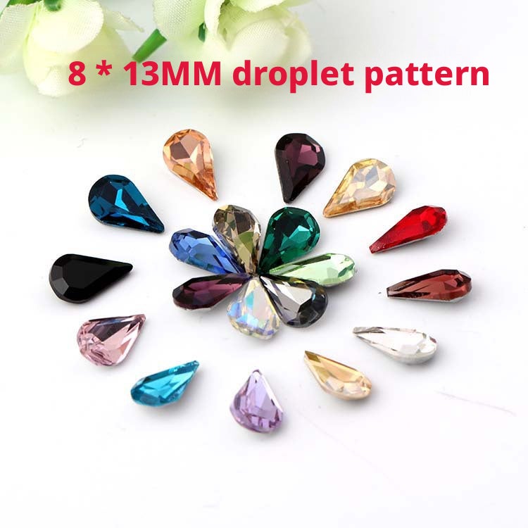 Teardrop Glass Rhinestone Silver Plated for DIY Phone Beads - Image 3