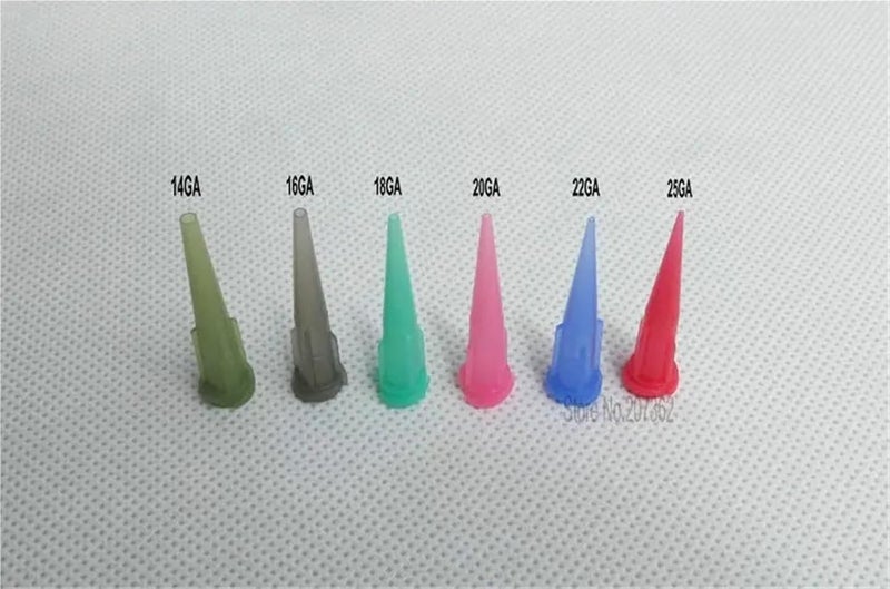 Caulk Tips 1000PCS Plastic Conical Fluid Smoothflow Tapered Needle Dispense Tips For Sausage Caulking Gun(25GA Red) - Image 2
